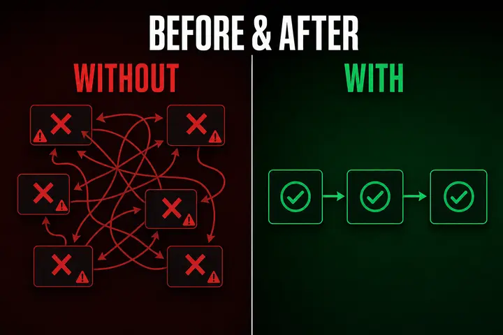 Before / After Split — Developer Tools template