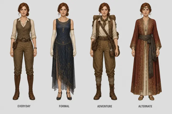 Costume Variations — Character References template