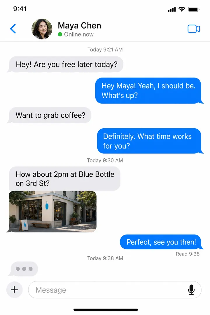 Chat Conversation — iPhone Apps UI template